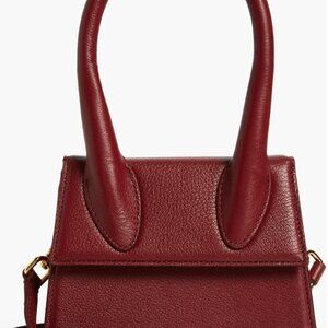 Jacquemus Le Chiquito Moyen Leather Top Handle Bag - Burgundy Maroon Gold